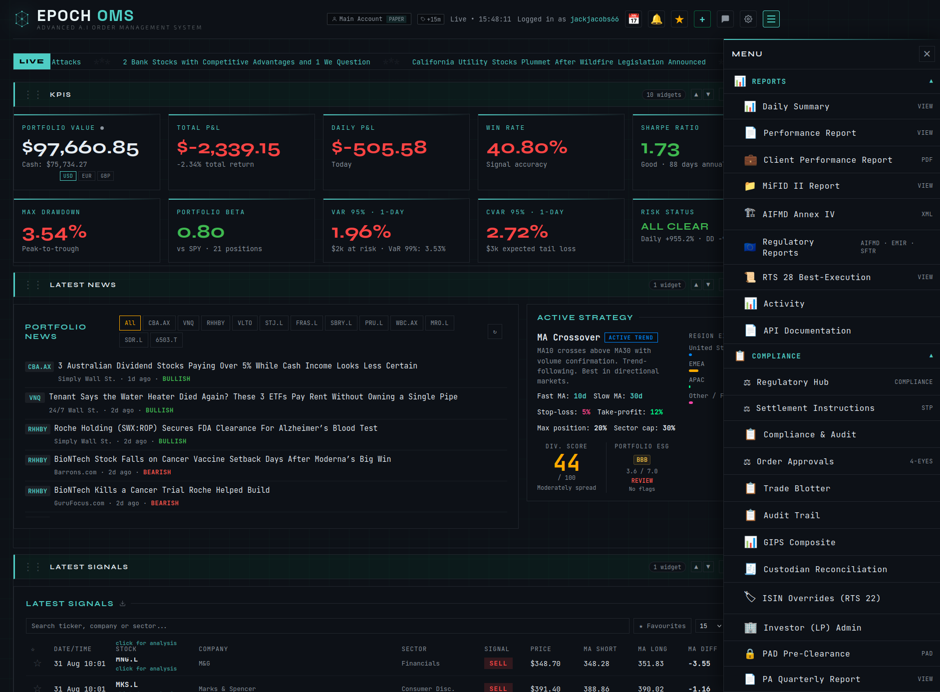 Epoch OMS platform overview